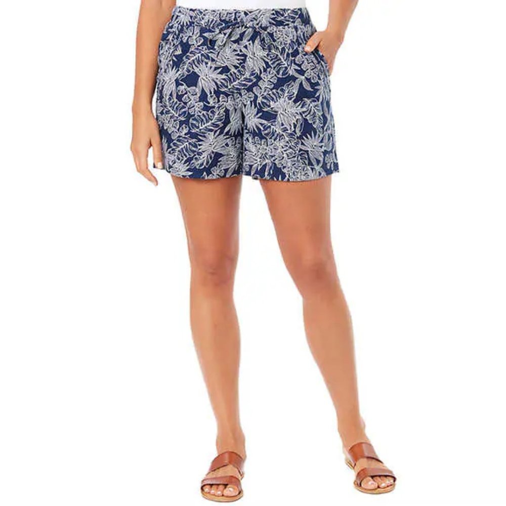 NWT Briggs New York Womens Linen Blend Pull-on Summer Shorts Size S $50 3HL122